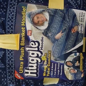 Huggle Hoodie Plush Blanket Hoodie - Blue     Nordic 💙